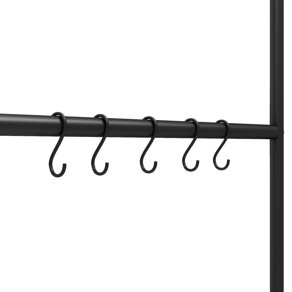 Scala Porta Asciugamani con 5 Livelli Nera 58x175 cm in Ferro - homemem39