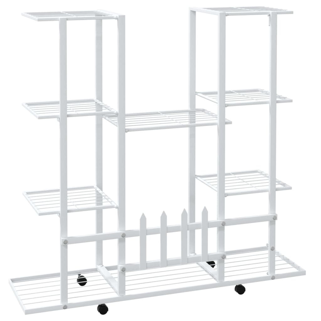 Portafiori con Ruote 94,5x24,5x91,5 cm Ferro Bianco - homemem39