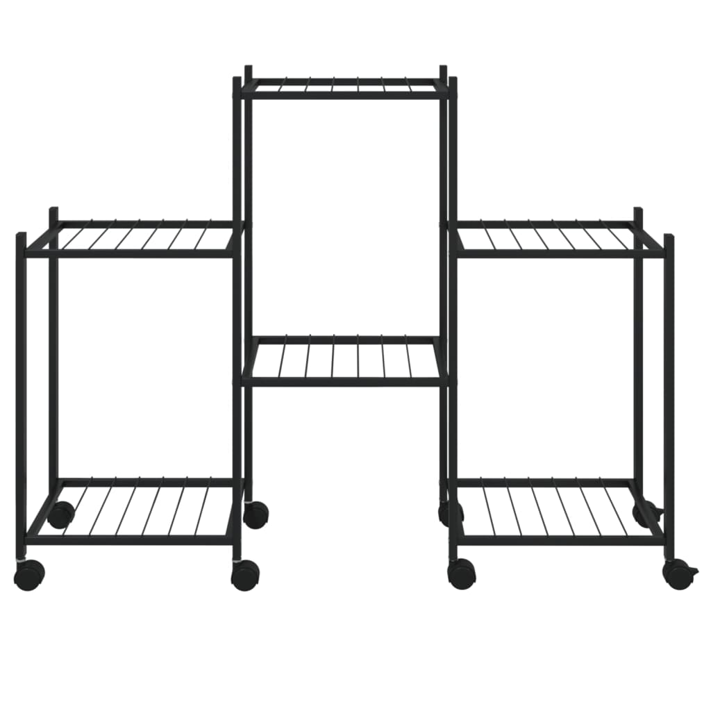 Portafiori con Ruote 83x25x63,5 cm Ferro Nero - homemem39
