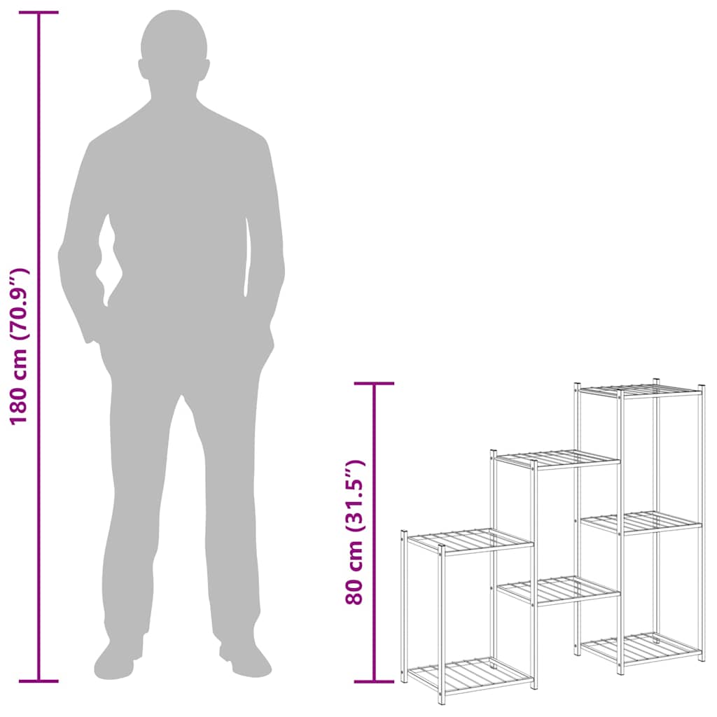Portafiori 83x25x80 cm Nero in Ferro