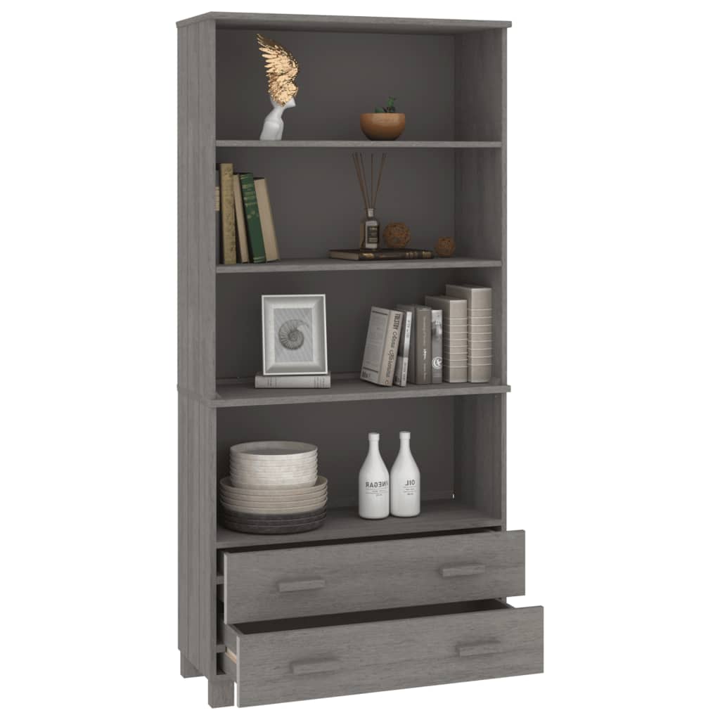 Credenza HAMAR in Legno Massello di Pino Grigio Chiaro - homemem39