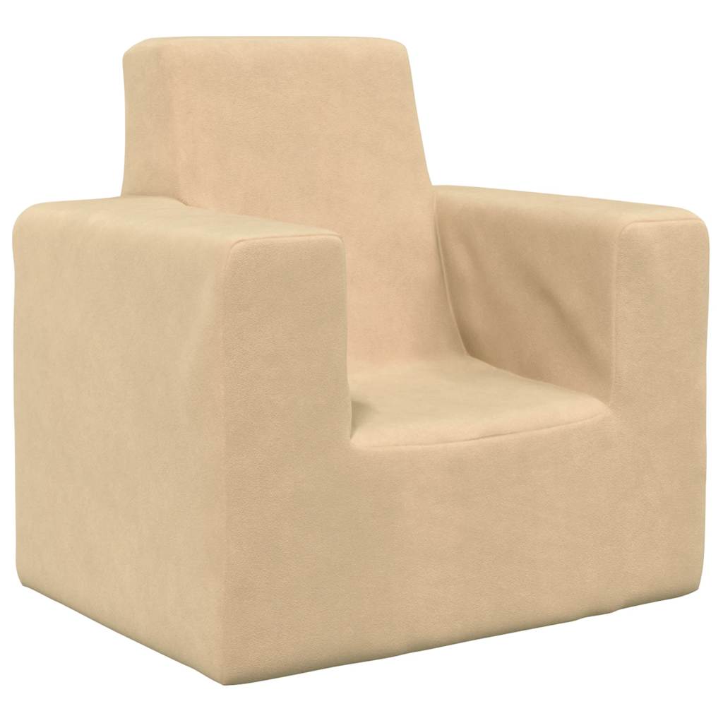 Divano per Bambini Crema in Morbido Peluche - homemem39