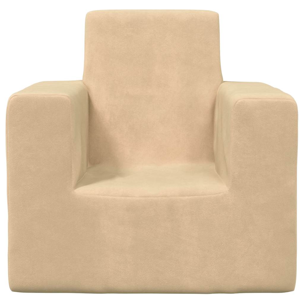 Divano per Bambini Crema in Morbido Peluche - homemem39