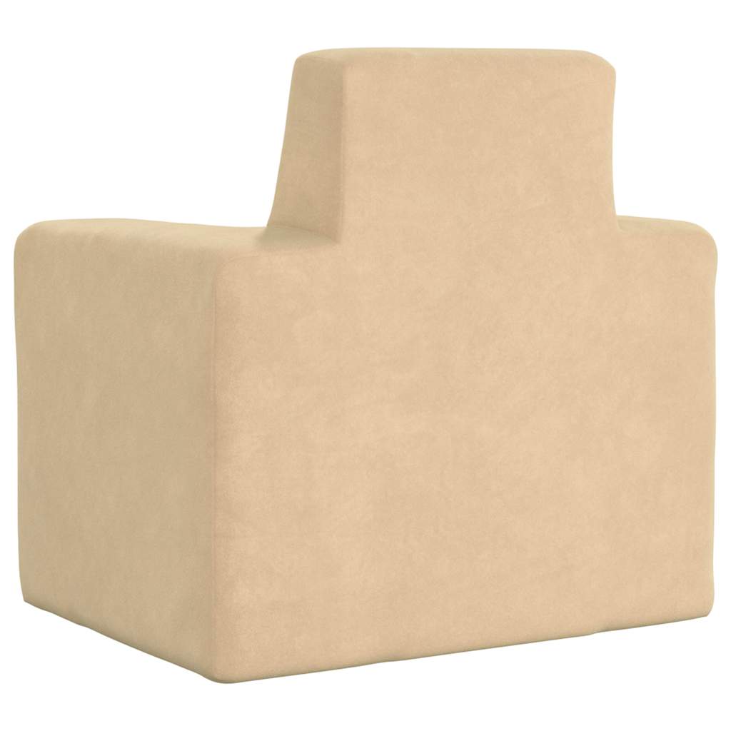 Divano per Bambini Crema in Morbido Peluche - homemem39