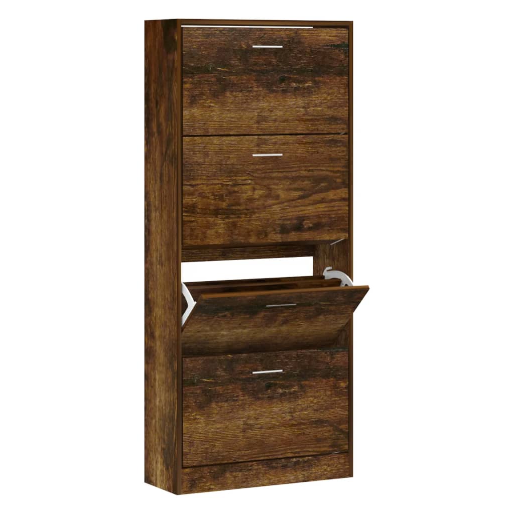 Scarpiera Rovere Fumo 63x24x147 cm in Legno Multistrato - homemem39