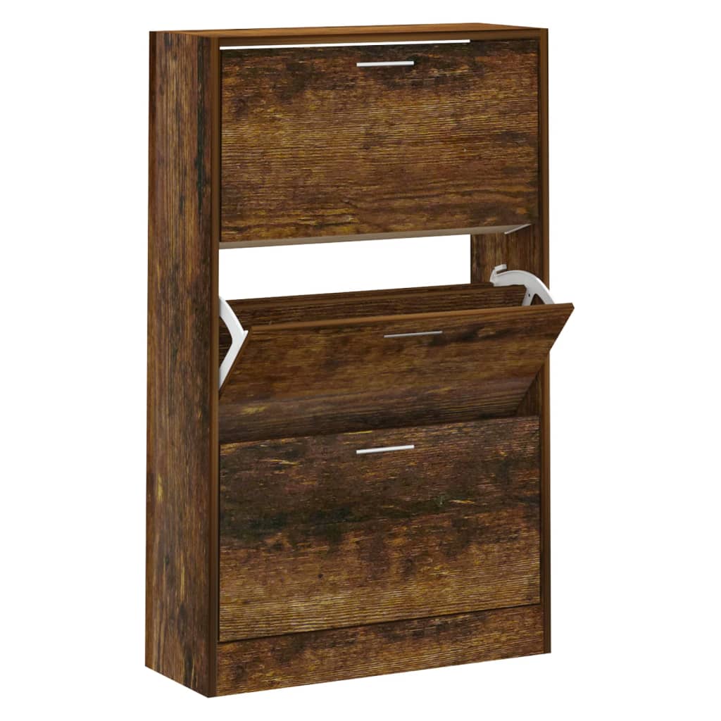 Scarpiera Rovere Fumo 63x24x103 cm in Legno Multistrato - homemem39