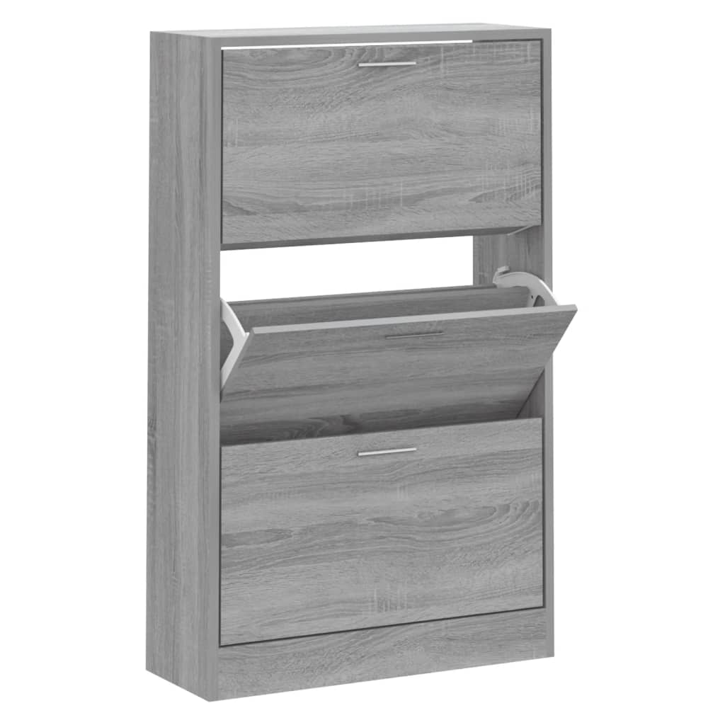 Scarpiera Grigio Sonoma 63x24x103 cm in Legno Multistrato - homemem39