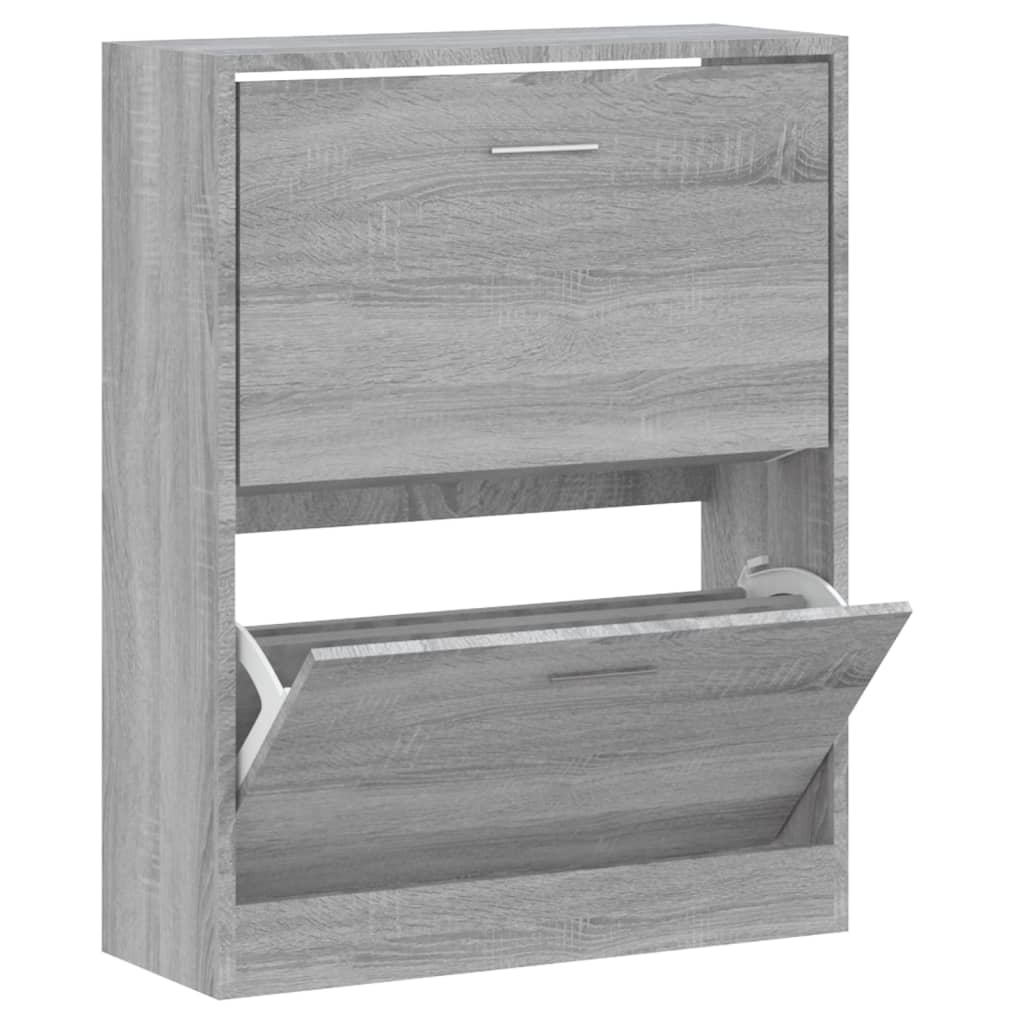 Scarpiera Grigio Sonoma 63x24x81 cm in Legno Multistrato - homemem39