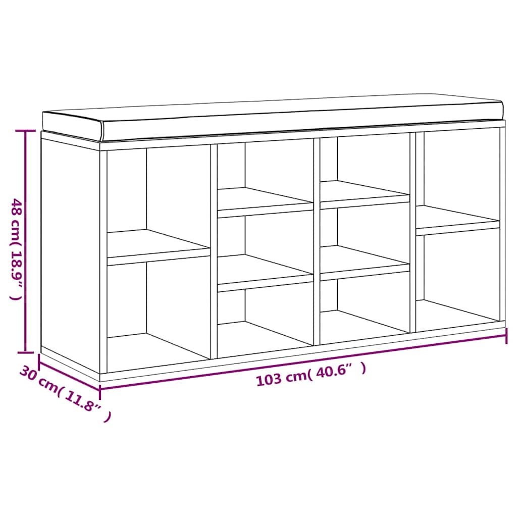 Scarpiera Nera 103x30x48 cm in Legno Multistrato