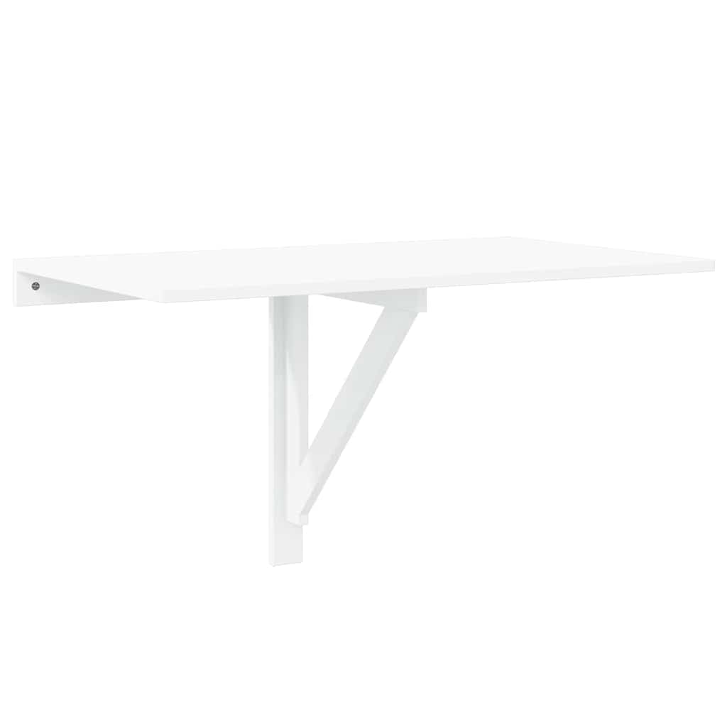 Tavolino Muro Pieghevole Bianco Lucido 100x60x56 cm Multistrato - homemem39