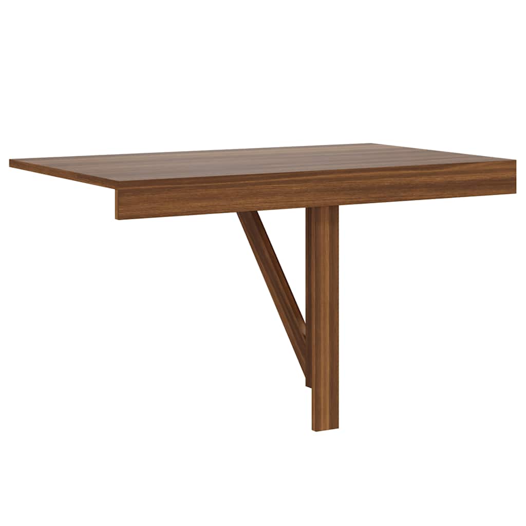 Tavolino Muro Pieghevole Rovere Marrone 100x60x56cm Multistrato - homemem39