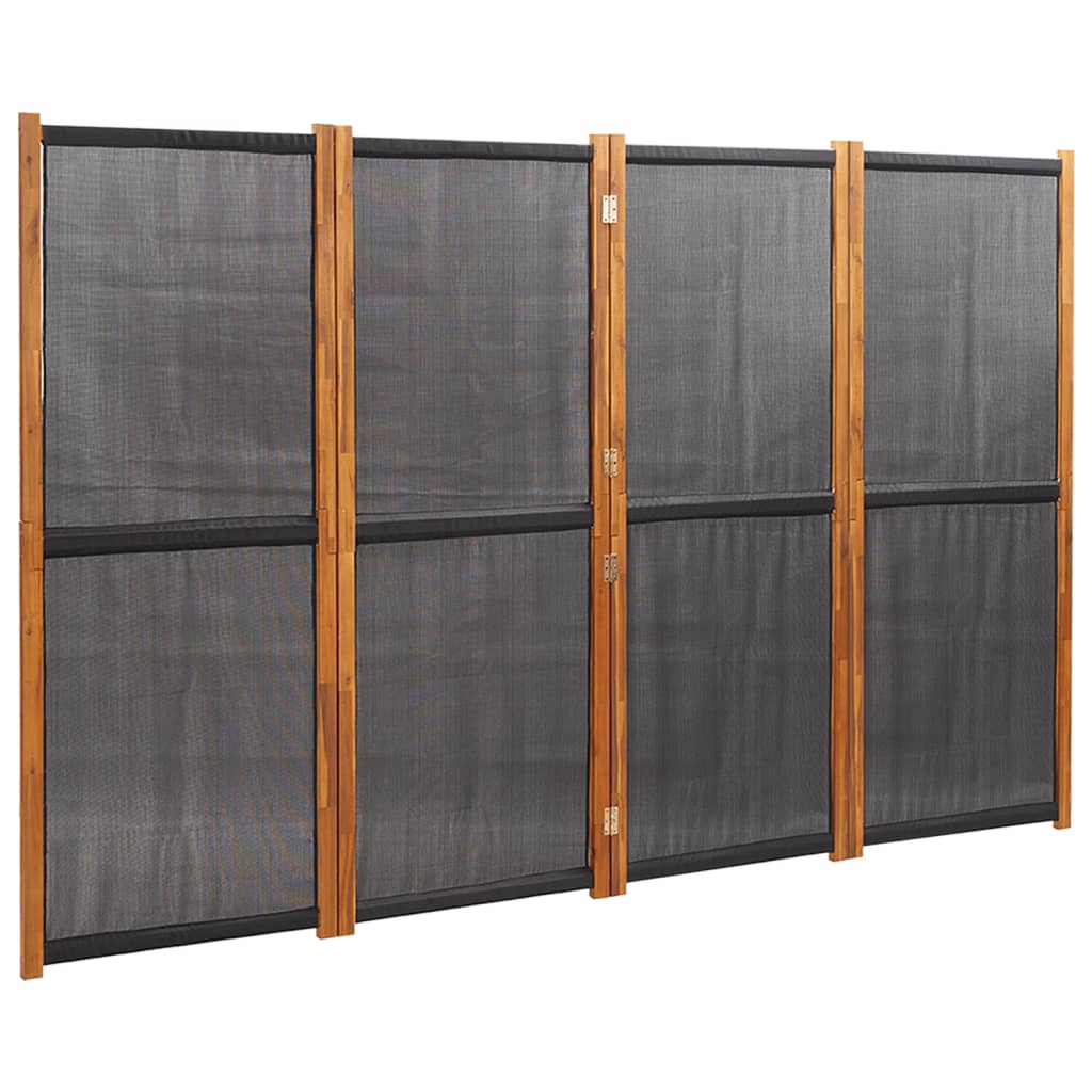 Paravento a 4 Pannelli Nero 280x180 cm - homemem39