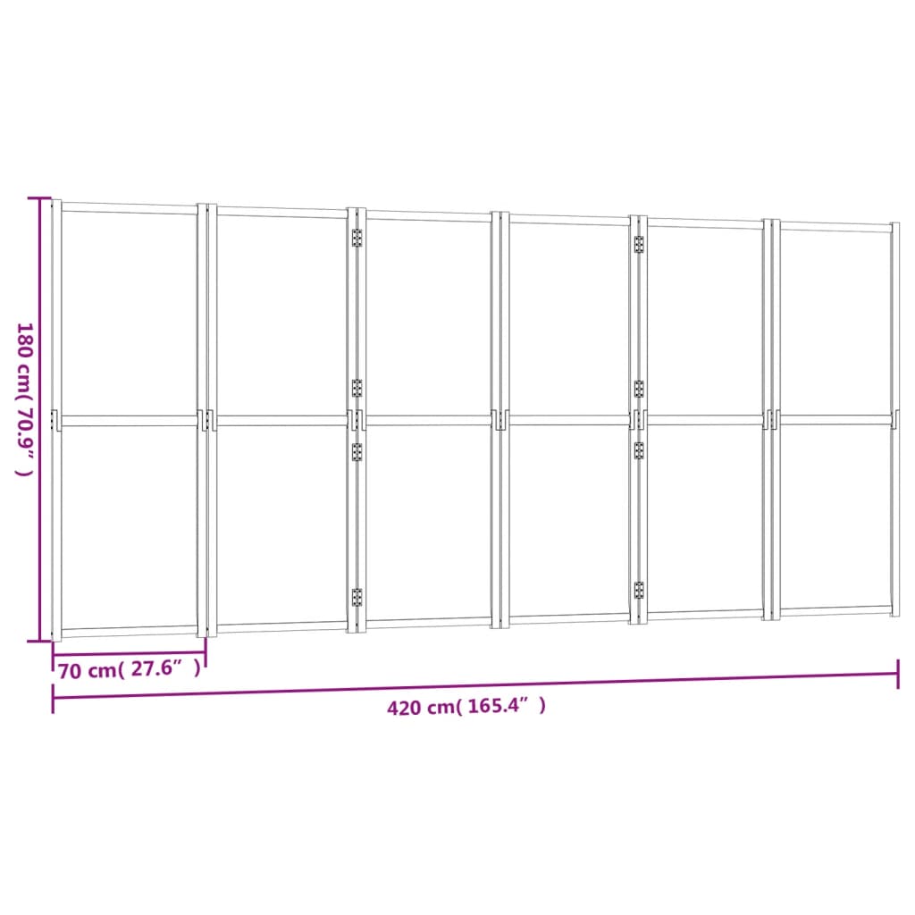 Paravento a 6 Pannelli Nero 420x180 cm | homemem39