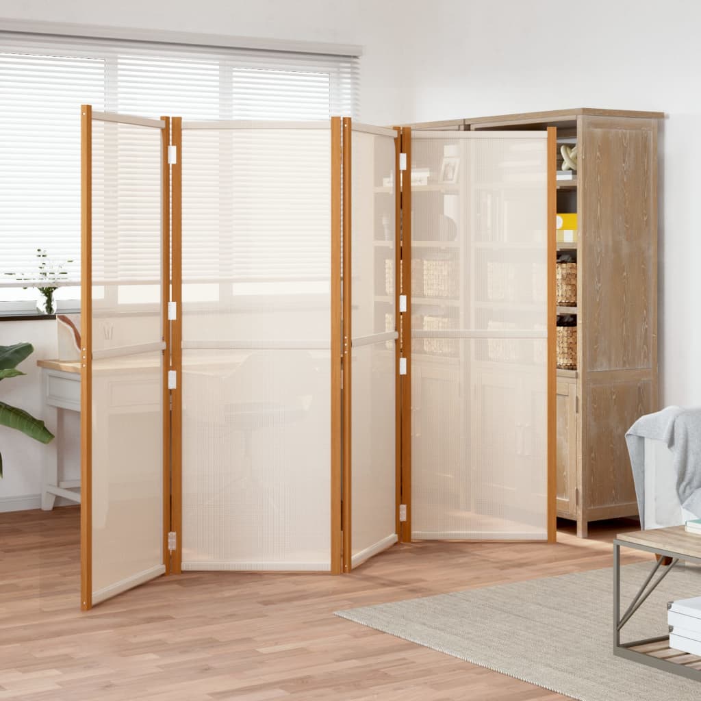 Divisorio a 4 Pannelli Bianco Crema 280x180 cm - homemem39