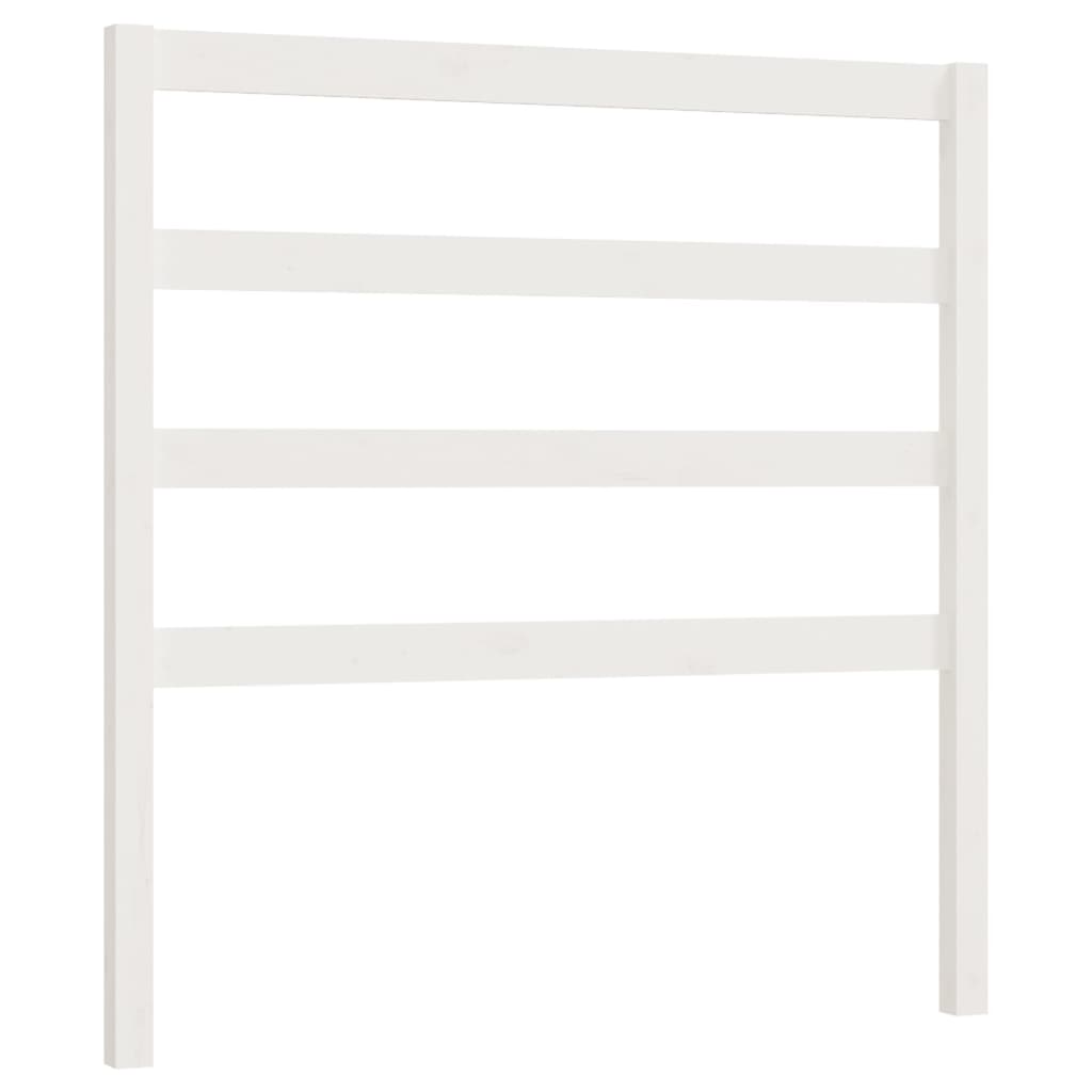 Testiera per Letto Bianca 96x4x100 cm in Legno Massello di Pino - homemem39