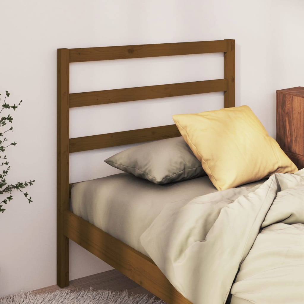 Testiera per Letto ambra 96x4x100 cm in Legno Massello di Pino - homemem39