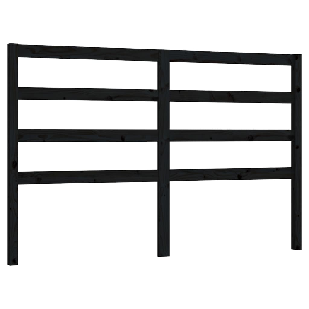 Testiera per Letto Nera 126x4x100 cm in Legno Massello di Pino - homemem39