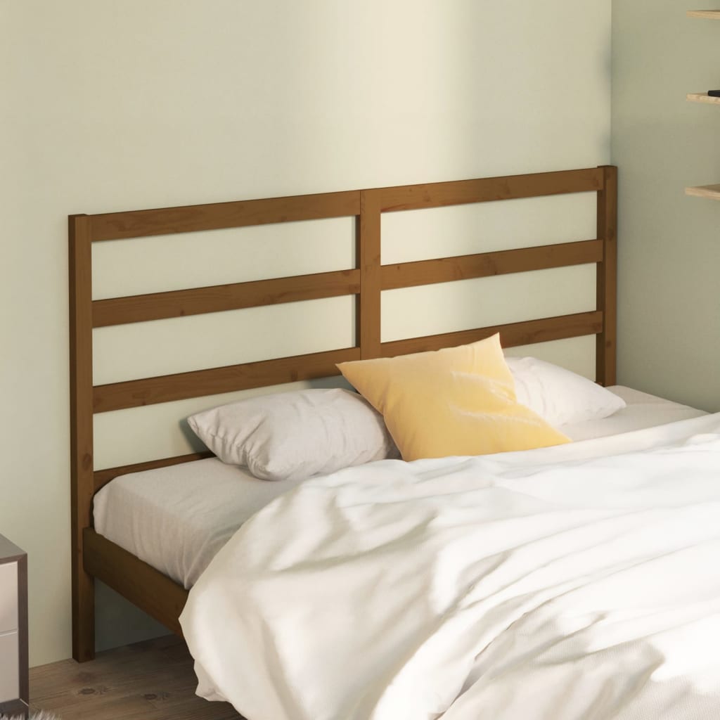 Testiera per Letto ambra 146x4x100 cm in Legno Massello di Pino - homemem39