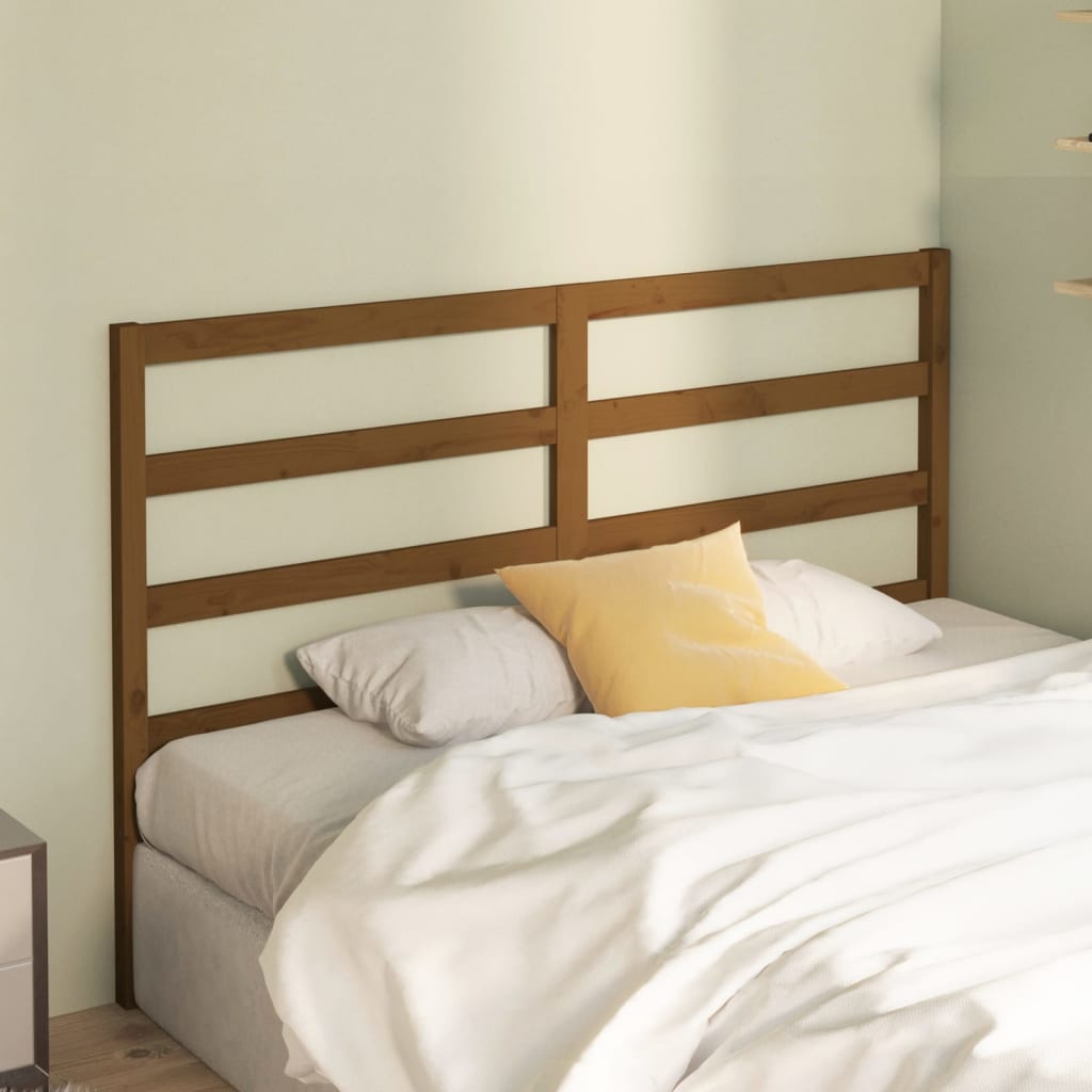 Testiera per Letto ambra 156x4x100 cm in Legno Massello di Pino - homemem39