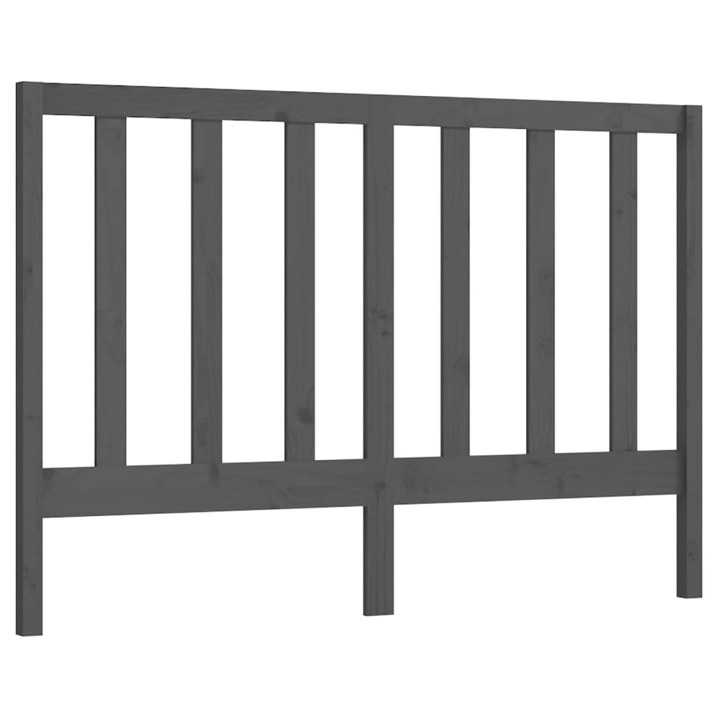 Testiera per Letto Grigia 141x4x100cm in Legno Massello di Pino - homemem39