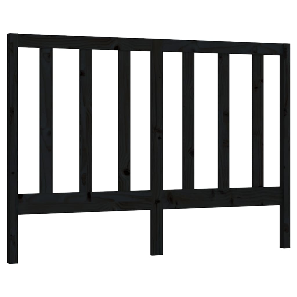 Testiera per Letto Nera 156x4x100 cm in Legno Massello di Pino - homemem39