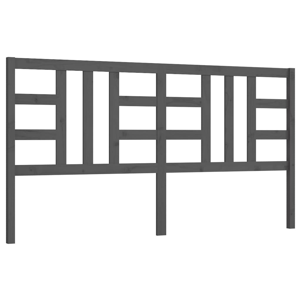 Testiera per Letto Grigia 186x4x100cm in Legno Massello di Pino - homemem39