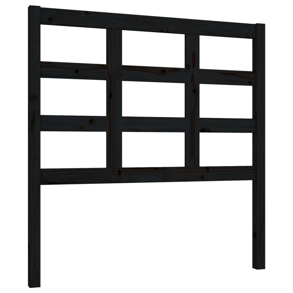 Testiera per Letto Nera 95,5x4x100 cm in Legno Massello di Pino - homemem39