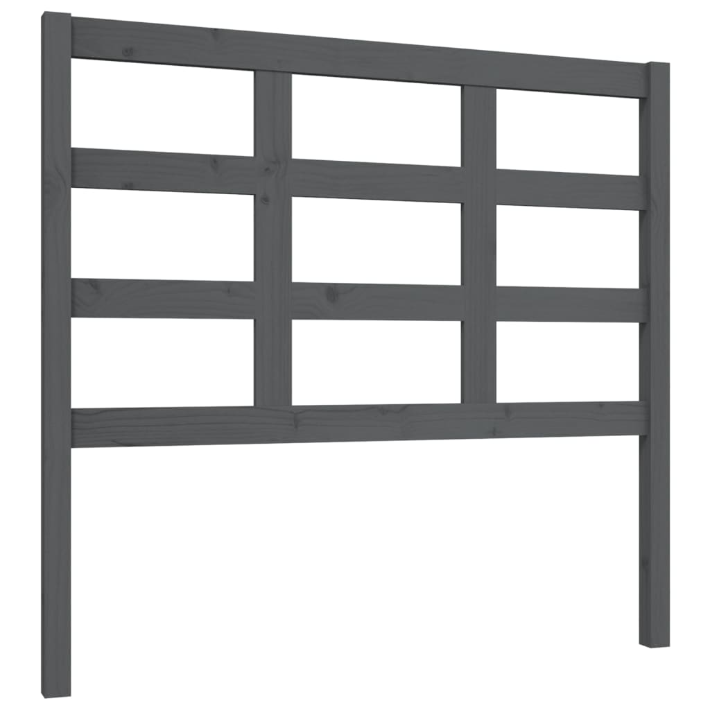 Testiera per Letto Grigia 105,5x4x100 cm Legno Massello di Pino - homemem39