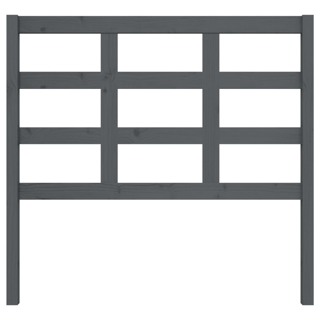 Testiera per Letto Grigia 105,5x4x100 cm Legno Massello di Pino - homemem39