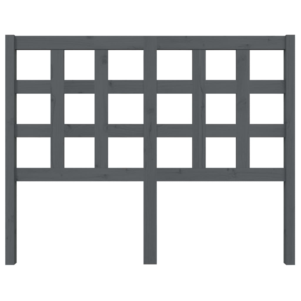 Testiera per Letto Grigia 125,5x4x100 cm Legno Massello di Pino - homemem39
