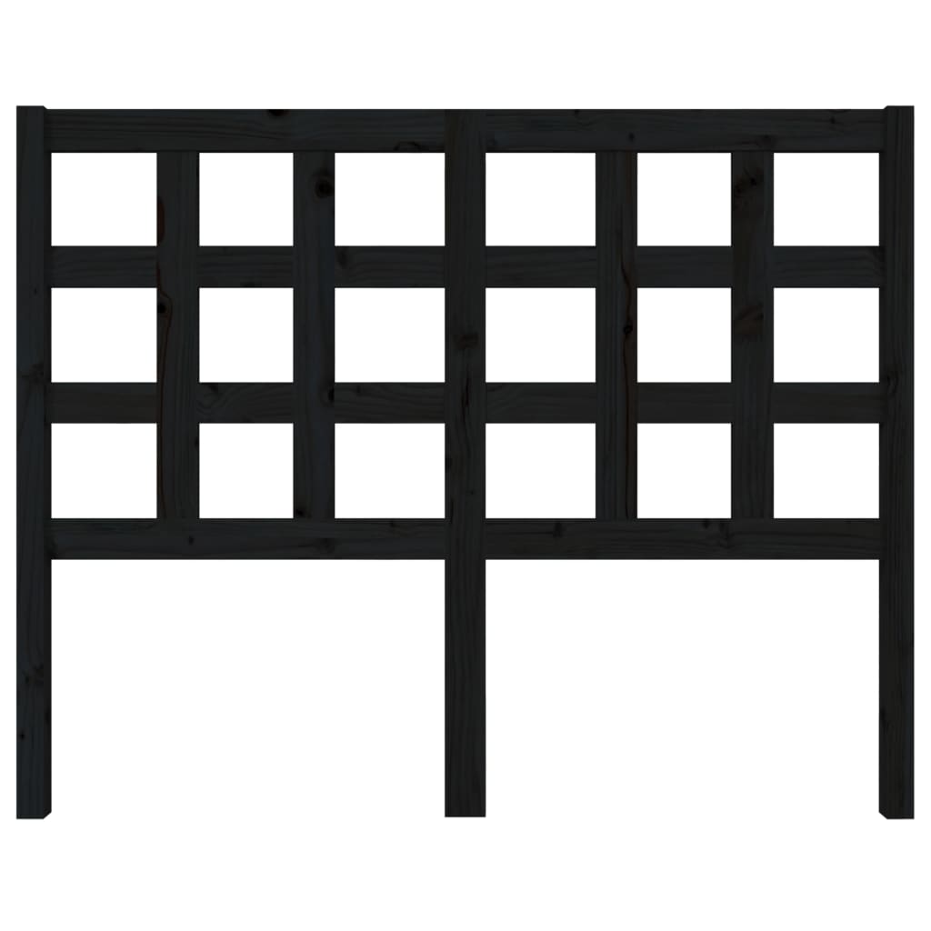 Testiera per Letto Nera 125,5x4x100cm in Legno Massello di Pino - homemem39