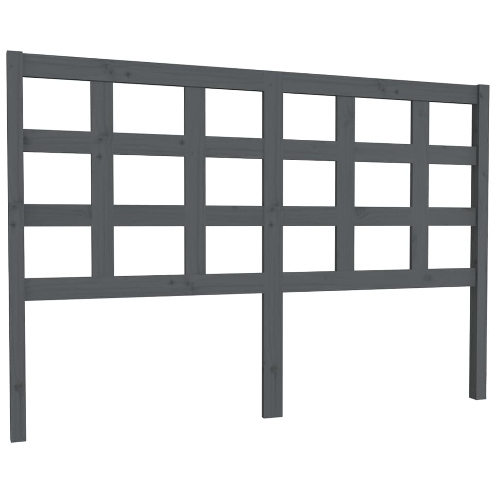 Testiera per Letto Grigia 145,5x4x100 cm Legno Massello di Pino - homemem39