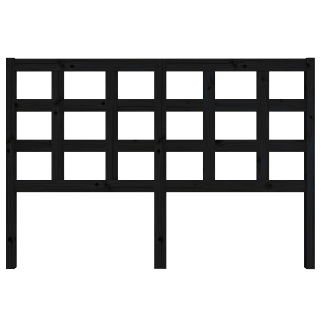 Testiera per Letto Nera 145,5x4x100cm in Legno Massello di Pino - homemem39