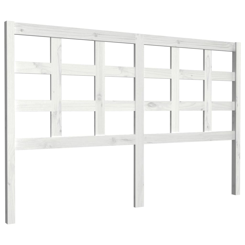 Testiera per Letto Bianca 156x4x100 cm Legno Massello di Pino - homemem39