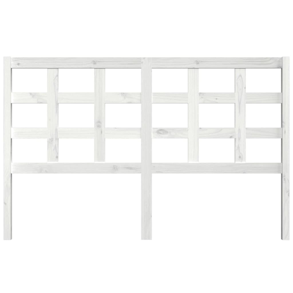 Testiera per Letto Bianca 156x4x100 cm Legno Massello di Pino - homemem39