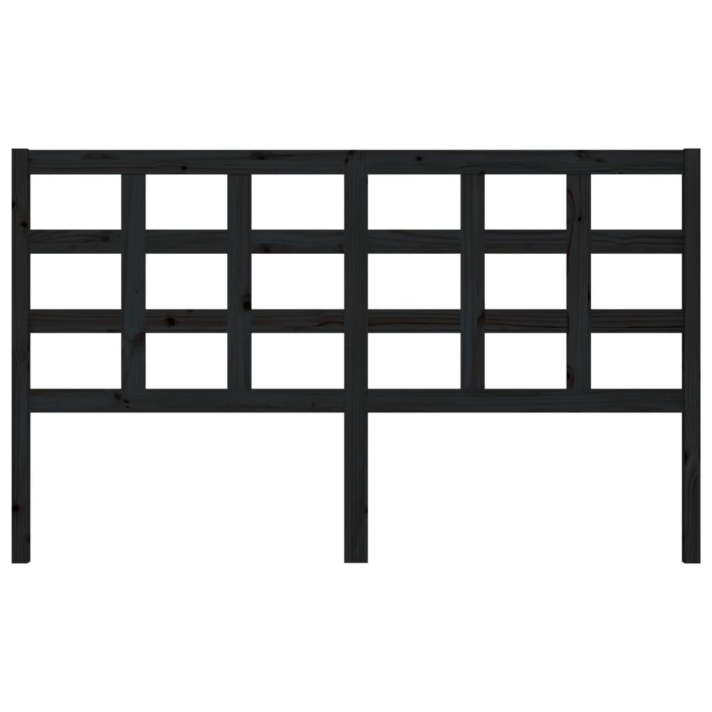 Testiera per Letto Nera 165,5x4x100cm in Legno Massello di Pino - homemem39