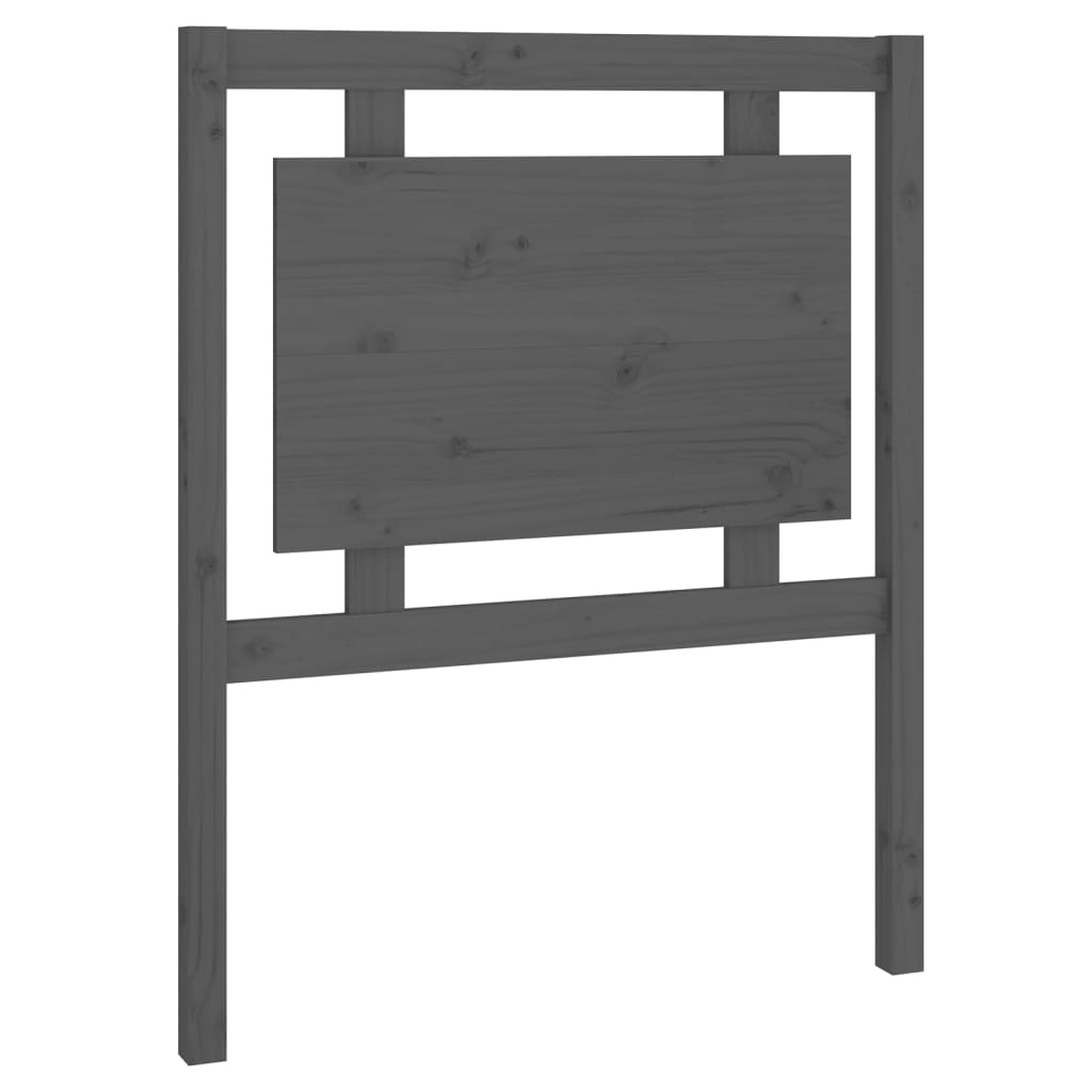 Testiera per Letto Grigia 80,5x4x100 cm Legno Massello di Pino - homemem39