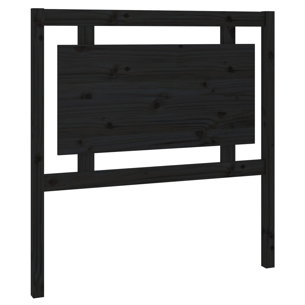 Testiera per Letto Nera 95,5x4x100 cm in Legno Massello di Pino - homemem39