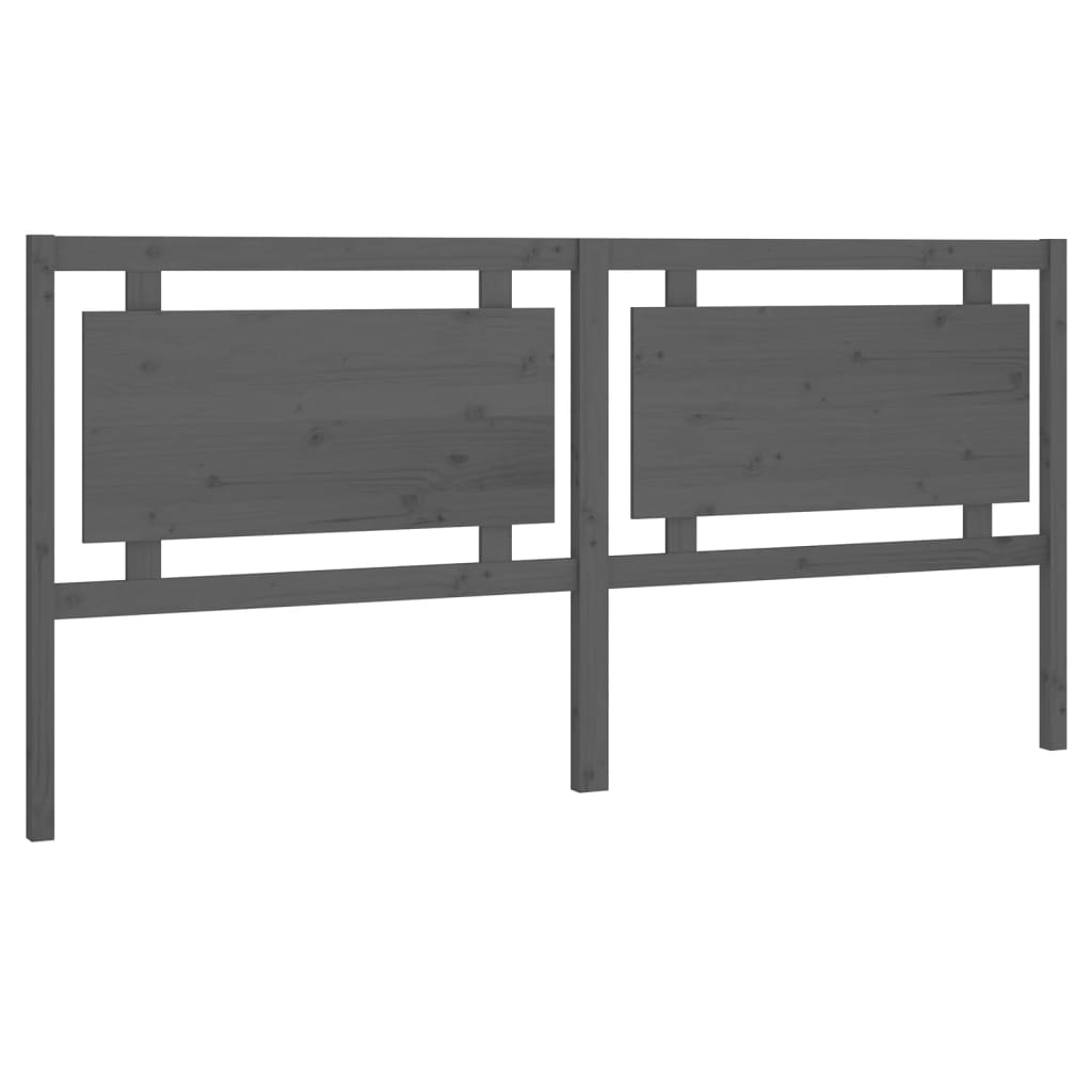 Testiera per Letto Grigia 205,5x4x100 cm Legno Massello di Pino - homemem39