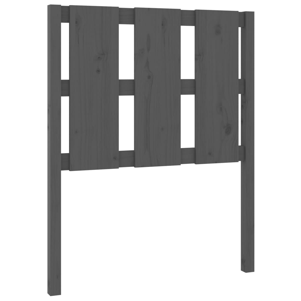 Testiera Letto Grigia 80,5x4x100 cm in Legno Massello di Pino - homemem39
