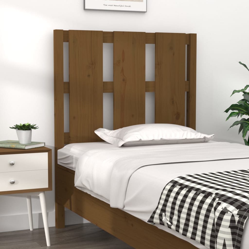 Testiera per Letto ambra 80,5x4x100cm in Legno Massello di Pino - homemem39