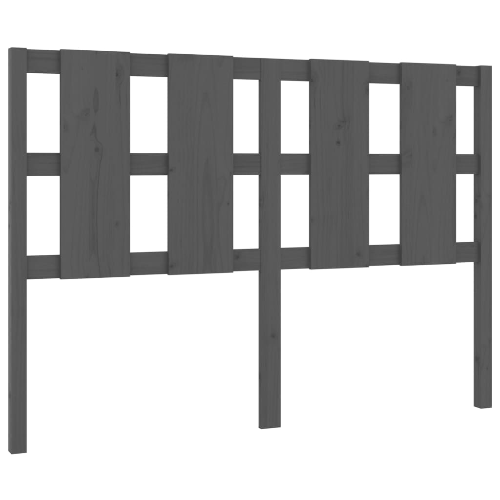 Testiera per Letto Grigia 125,5x4x100 cm Legno Massello di Pino - homemem39