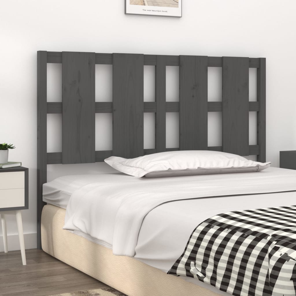 Testiera per Letto Grigia 145,5x4x100 cm Legno Massello di Pino - homemem39
