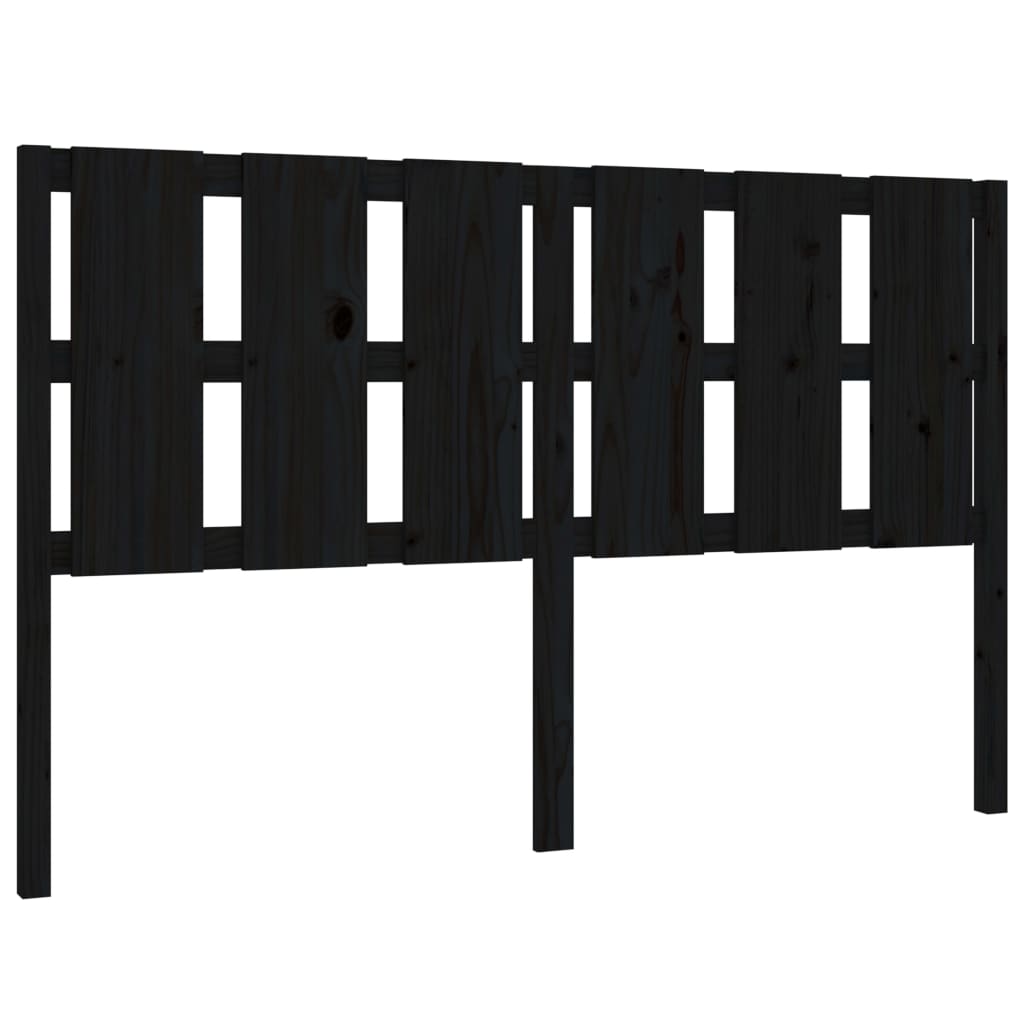Testiera per Letto Nera 155,5x4x100cm in Legno Massello di Pino - homemem39