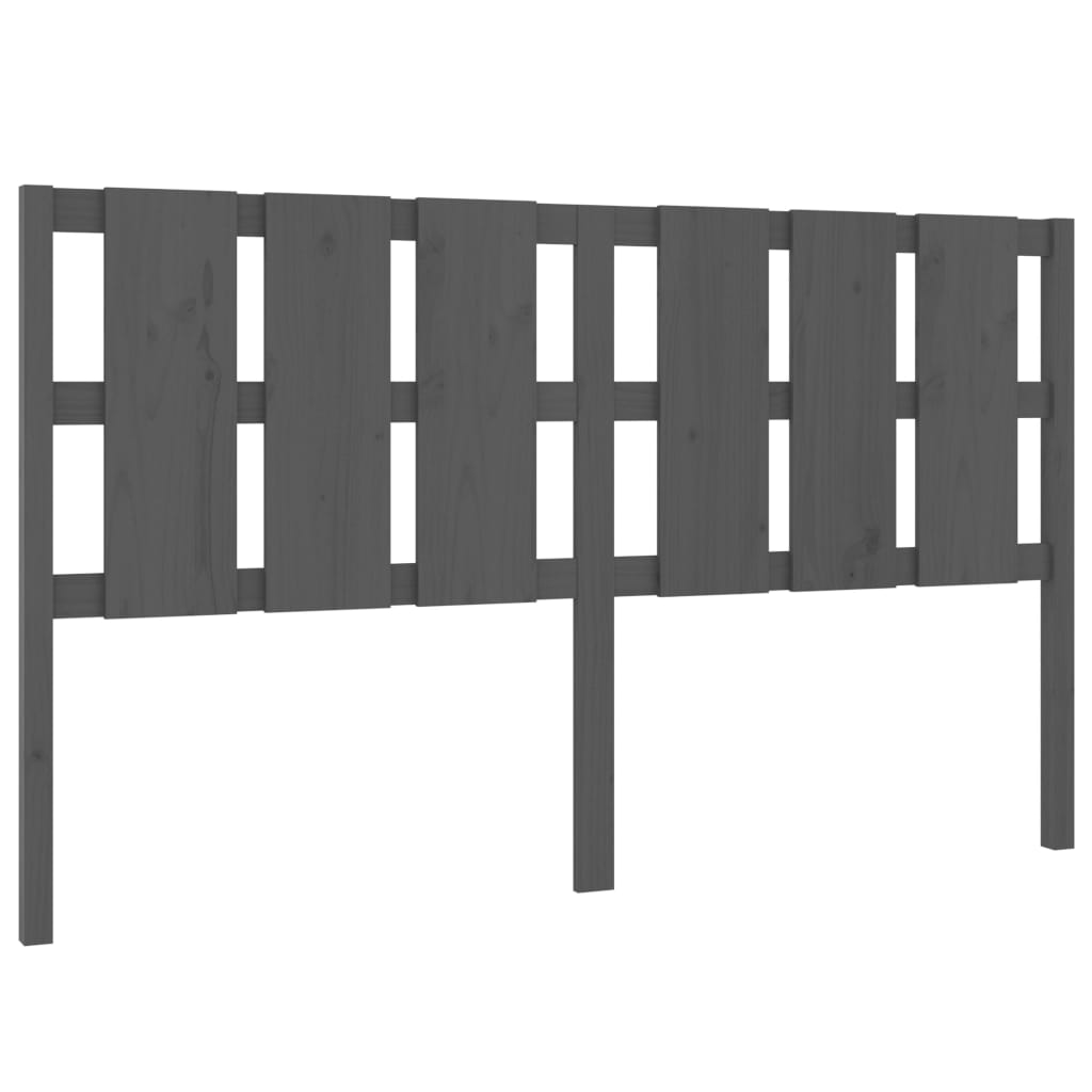 Testiera per Letto Grigia 185,5x4x100 cm Legno Massello di Pino - homemem39