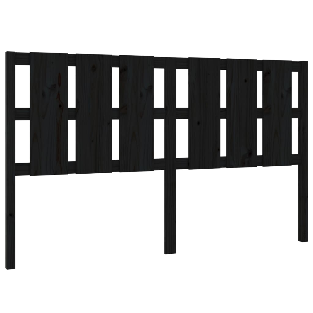 Testiera per Letto Nera 185,5x4x100cm in Legno Massello di Pino - homemem39
