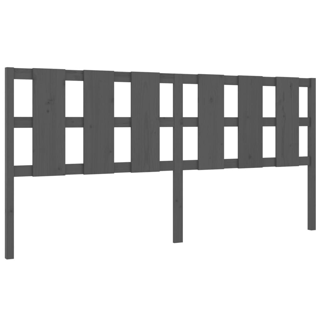 Testiera per Letto Grigia 205,5x4x100 cm Legno Massello di Pino - homemem39