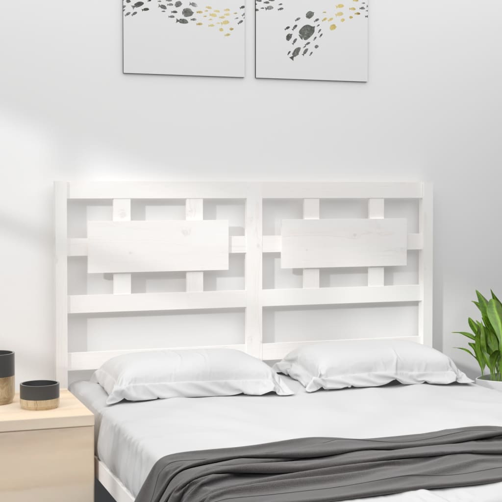 Testiera per Letto Bianca 185,5x4x100 cm Legno Massello di Pino - homemem39