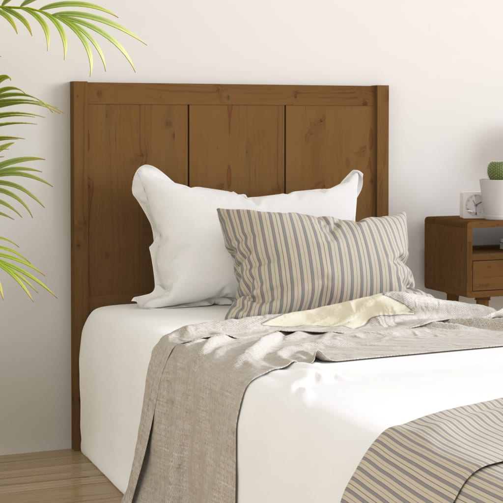 Testiera per Letto ambra 95,5x4x100cm in Legno Massello di Pino - homemem39