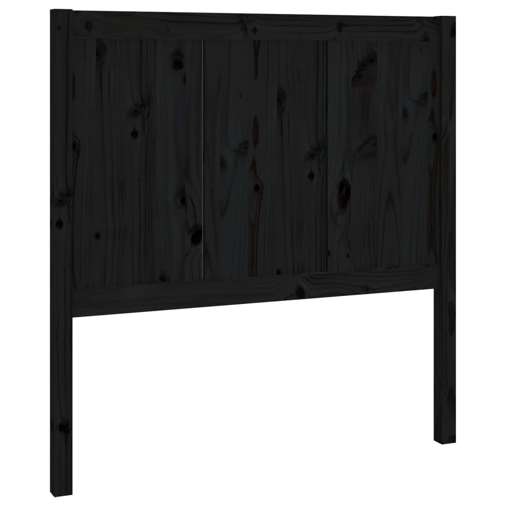 Testiera per Letto Nera 95,5x4x100 cm in Legno Massello di Pino - homemem39